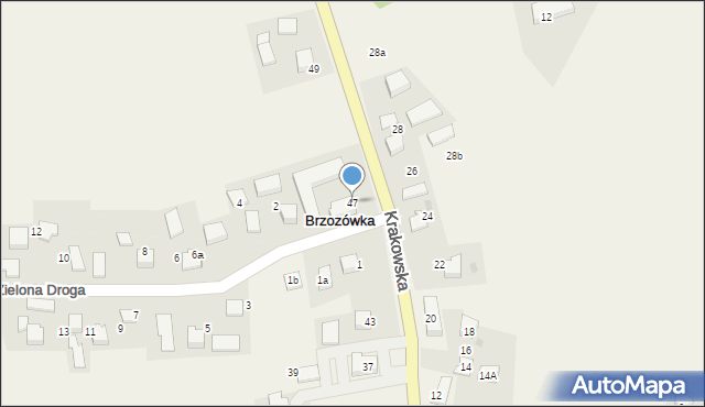 Brzozówka, Krakowska, 47, mapa Brzozówka