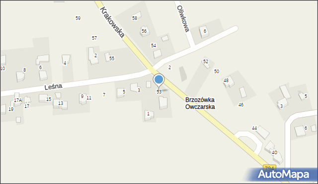 Brzozówka, Krakowska, 53, mapa Brzozówka