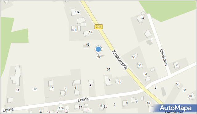 Brzozówka, Krakowska, 59, mapa Brzozówka