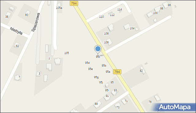 Brzozówka, Krakowska, 95c, mapa Brzozówka