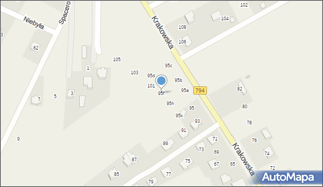 Brzozówka, Krakowska, 95f, mapa Brzozówka