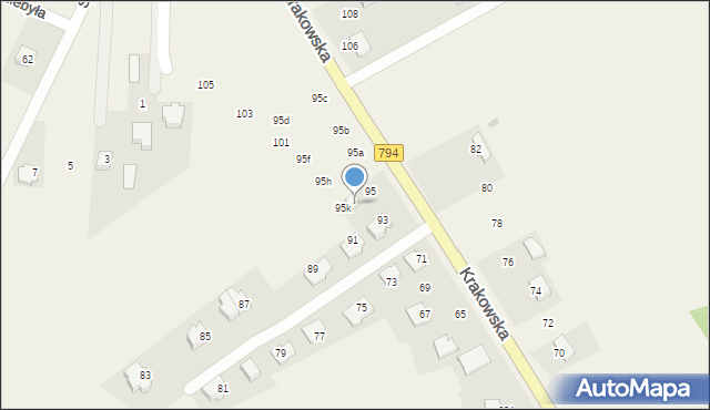 Brzozówka, Krakowska, 97, mapa Brzozówka