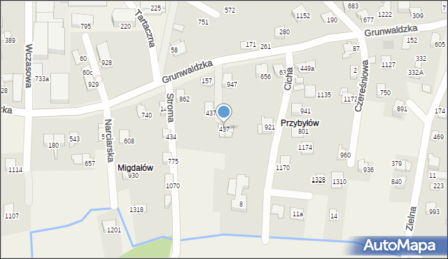 Buczkowice, Krótka, 437, mapa Buczkowice