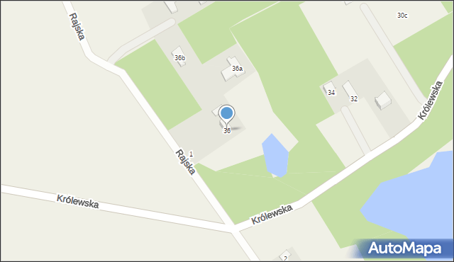 Budy-Strzyże, Królewska, 36, mapa Budy-Strzyże