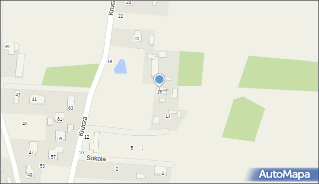 Budziska, Krucza, 16, mapa Budziska