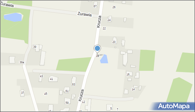 Budziska, Krucza, 18, mapa Budziska