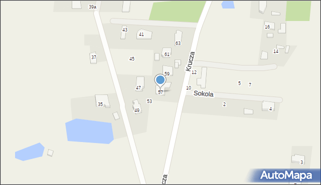 Budziska, Krucza, 57, mapa Budziska