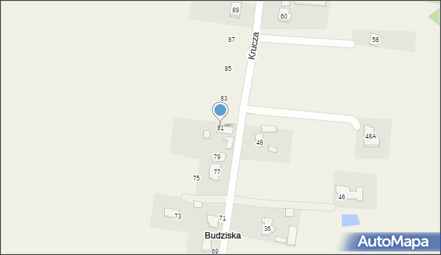 Budziska, Krucza, 81, mapa Budziska