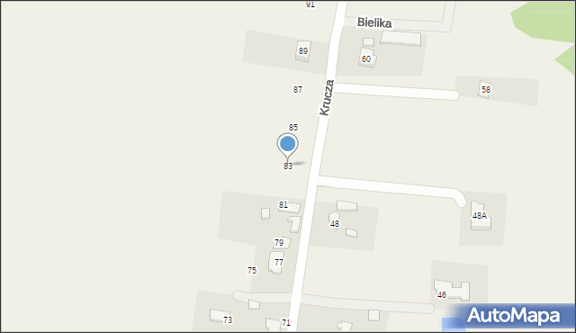Budziska, Krucza, 83, mapa Budziska
