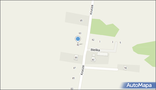 Budziska, Krucza, 91, mapa Budziska