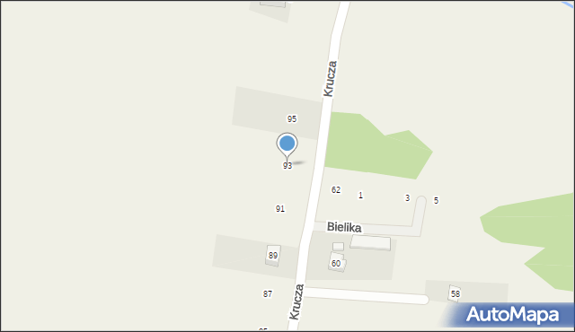 Budziska, Krucza, 93, mapa Budziska