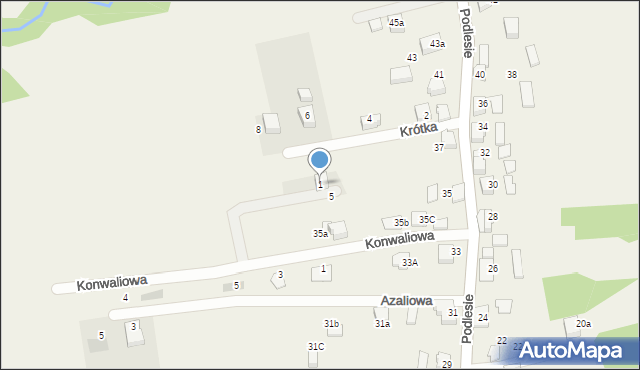 Bujaków, Krótka, 1, mapa Bujaków