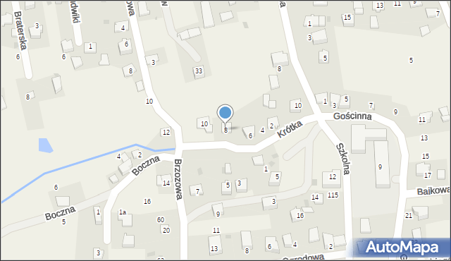 Buków, Krótka, 8, mapa Buków