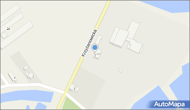 Buków, Krzyżanowicka, 1, mapa Buków