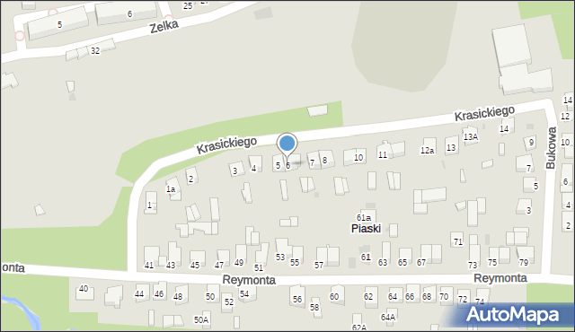 Bukowno, Krasickiego Ignacego, bp., 6, mapa Bukowno