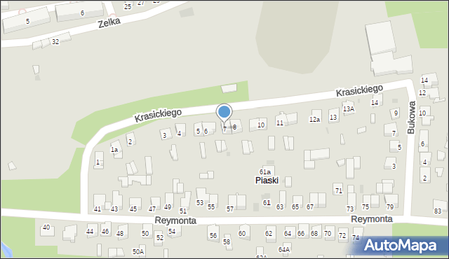 Bukowno, Krasickiego Ignacego, bp., 7, mapa Bukowno
