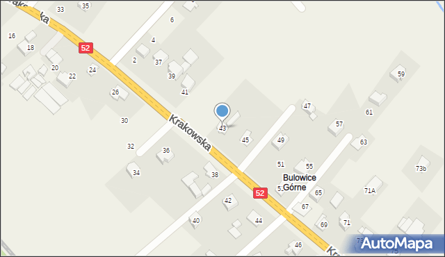 Bulowice, Krakowska, 43, mapa Bulowice