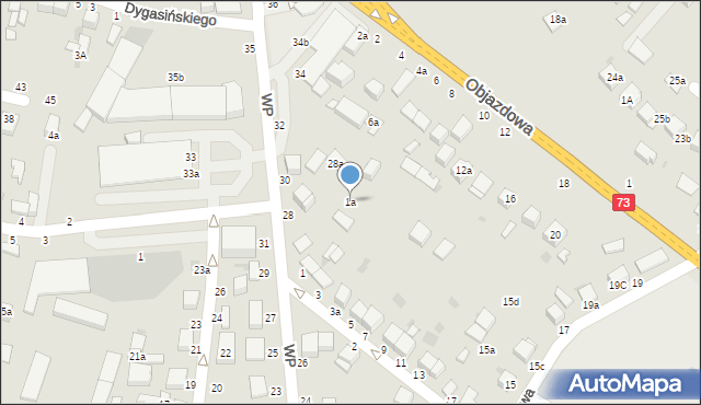 Busko-Zdrój, Krótka, 1a, mapa Busko-Zdrój