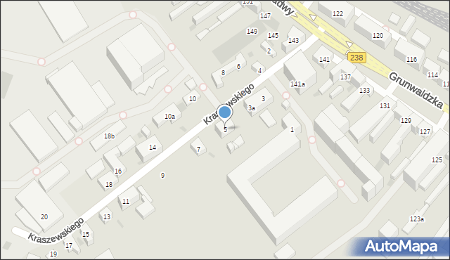 Bydgoszcz, Kraszewskiego Józefa Ignacego, 5, mapa Bydgoszczy