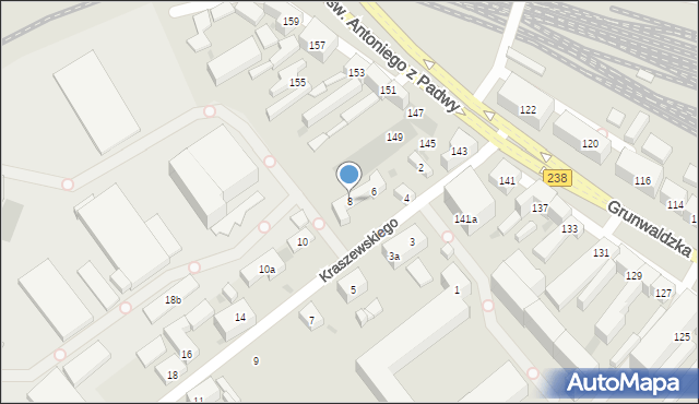 Bydgoszcz, Kraszewskiego Józefa Ignacego, 8, mapa Bydgoszczy