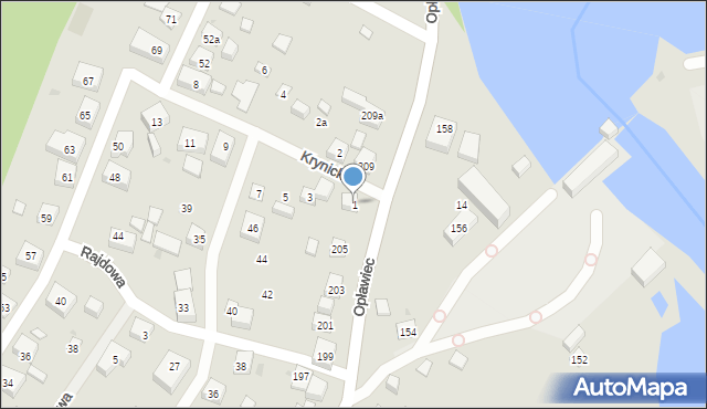 Bydgoszcz, Krynicka, 1, mapa Bydgoszczy