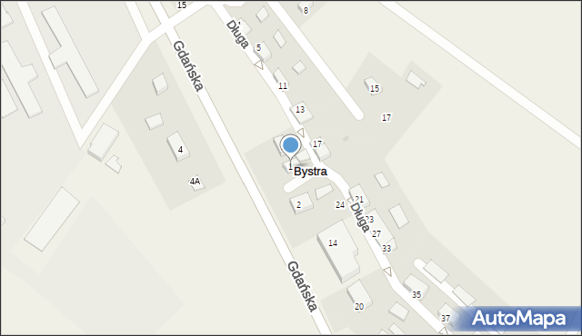 Bystra, Krótka, 1, mapa Bystra