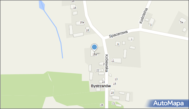 Bystrzanów, Królewska, 18a, mapa Bystrzanów