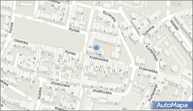 Bytom, Krakowska, 1, mapa Bytomia
