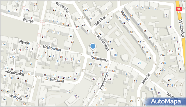 Bytom, Krakowska, 13, mapa Bytomia