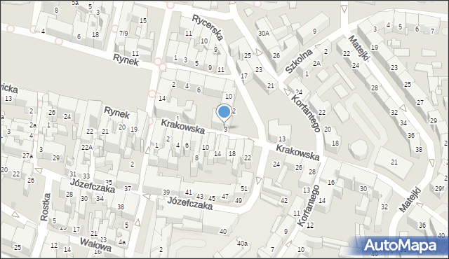 Bytom, Krakowska, 3, mapa Bytomia