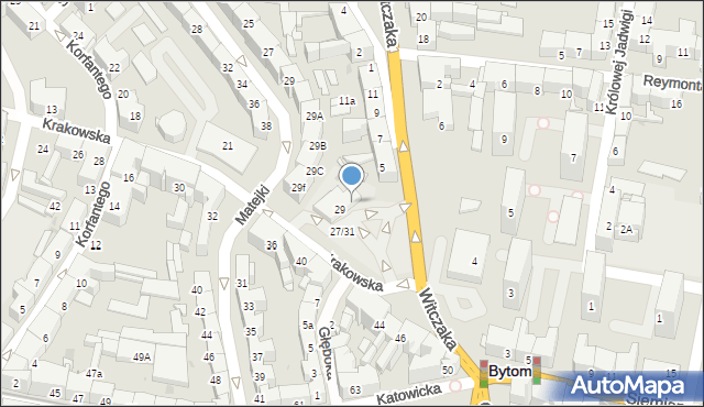Bytom, Krakowska, 31, mapa Bytomia