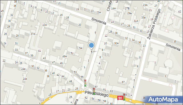 Bytom, Króla Bolesława Chrobrego, 5, mapa Bytomia