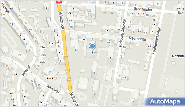 Bytom, Królowej Jadwigi, 9, mapa Bytomia