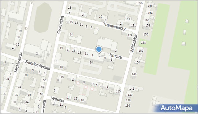 Bytom, Krucza, 7, mapa Bytomia