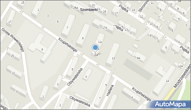 Bytom, Krupińskiego Bolesława, 11a, mapa Bytomia