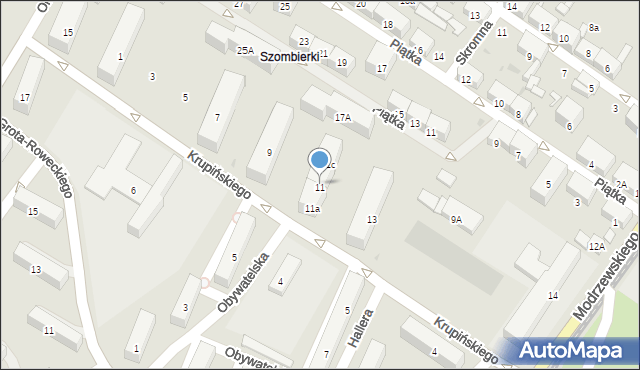 Bytom, Krupińskiego Bolesława, 11b, mapa Bytomia