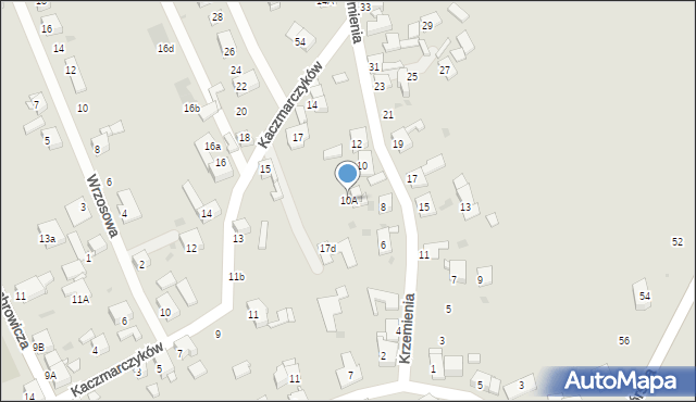 Bytom, Krzemienia, 10A, mapa Bytomia