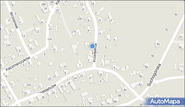 Bytom, Krzemienia, 4, mapa Bytomia