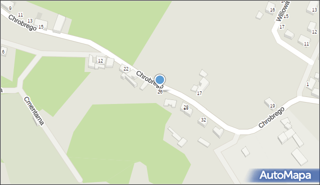 Cedynia, Króla Bolesława Chrobrego, 26, mapa Cedynia