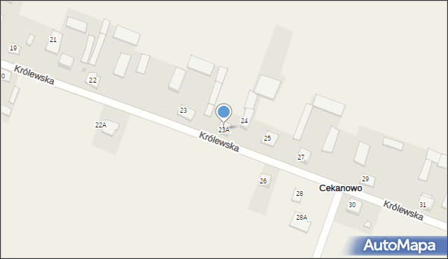 Cekanowo, Królewska, 23A, mapa Cekanowo