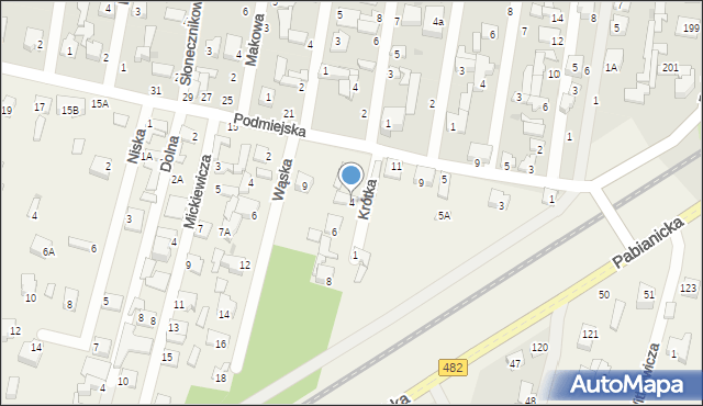 Chechło Pierwsze, Krótka, 4, mapa Chechło Pierwsze