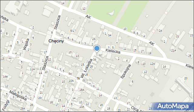 Chęciny, Króla Władysława Łokietka, 36, mapa Chęciny