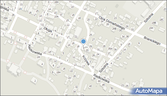 Chęciny, Krzywa, 1, mapa Chęciny