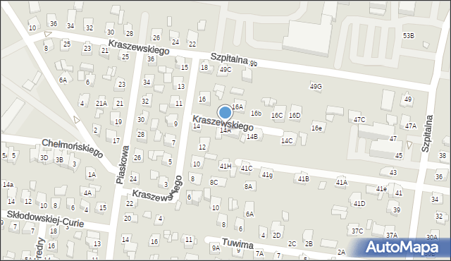 Chełm, Kraszewskiego Józefa Ignacego, 14A, mapa Chełma