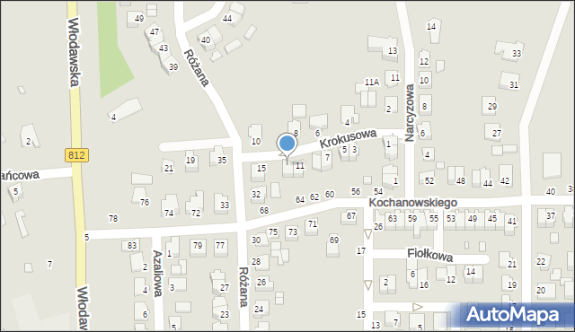 Chełm, Krokusowa, 13, mapa Chełma
