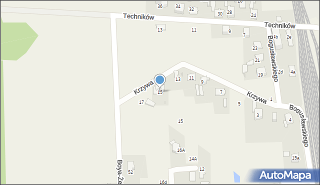 Chełm Śląski, Krzywa, 15, mapa Chełm Śląski