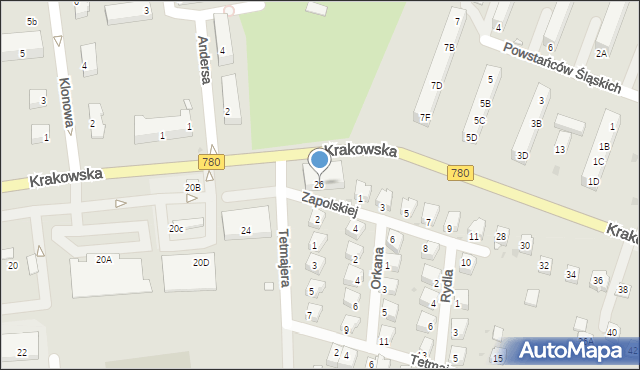 Chełmek, Krakowska, 26, mapa Chełmek