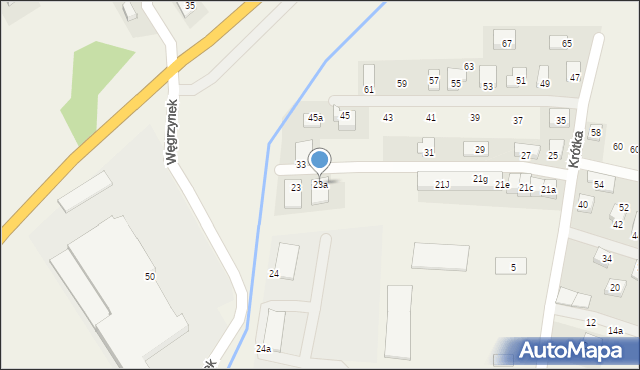Chełmiec, Krótka, 23a, mapa Chełmiec