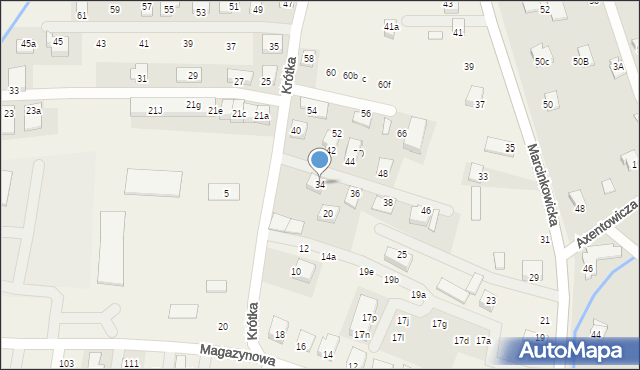 Chełmiec, Krótka, 34, mapa Chełmiec