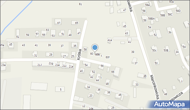 Chełmiec, Krótka, 60a, mapa Chełmiec